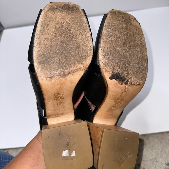 Donald Pliner Women's Black Lilia Mule Slip-On Block Wood Heel 6M - Picture 7 of 7